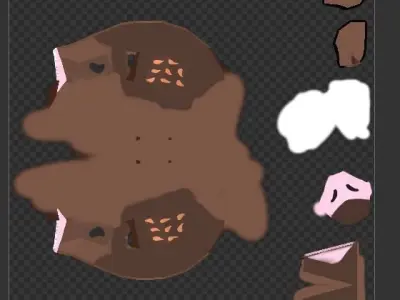 Low Polly Boar with simple rig Free 3D model