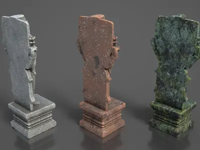 Ancient Khmer Statue20-250523 Low-poly 3D model