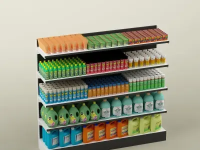 Storage shelving rack chemical products 02 3D model