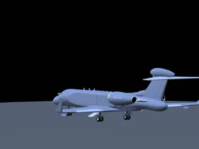Gulfstream G550 CAEW a Special Missions Aircraft - SKY GUARDIAN Low-poly 3D model