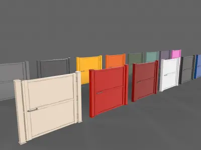 PBR Metal Gate A3 Low-poly 3D model