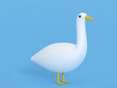 Cartoon Goose Low-poly 3D model