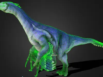 Therizinosaurus Low-poly 3D model