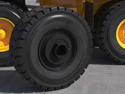 Wheel CAT 775 Water Truck 3D model