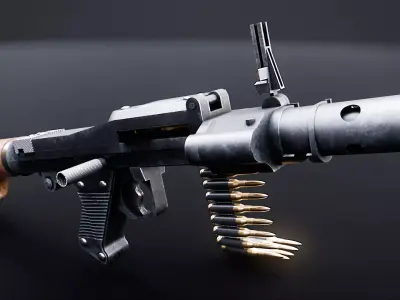 MG 34 - WW2 German Machinegun Low-poly 3D model