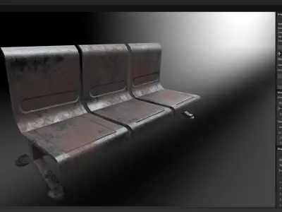 metal rusted bench Free low-poly 3D model