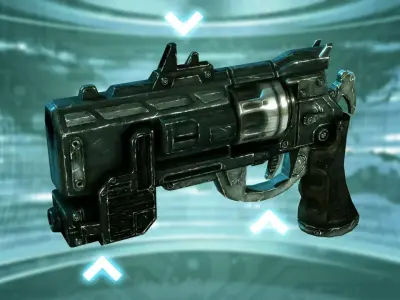 Futuristic Revolver Low-poly 3D model