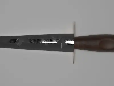 Vintage Combat Knife Free low-poly 3D model