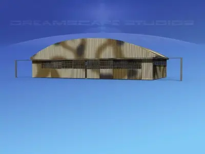 Aircraft Hangar M3 Low-poly 3D model