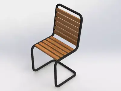 Wood Garden Chair 3D model