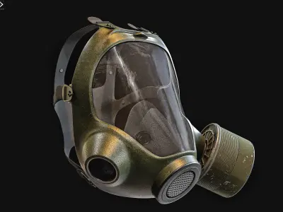 GAS Mask PBR Low-poly 3D model