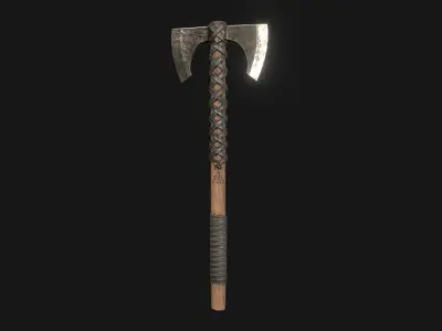 Viking Medieval War Axe - Game ready weapon Low-poly 3D model