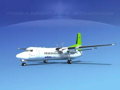 Fokker 50 Air Baltic 3D model