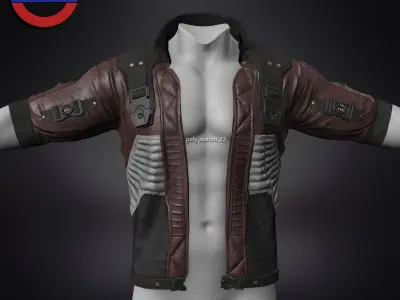Sci fi cyberpunk jacket Game ready v1 Low-poly 3D model