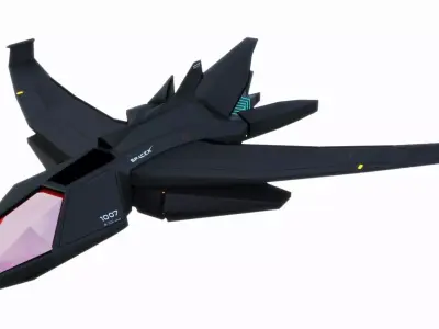 SciFi Jet Low-poly 3D model