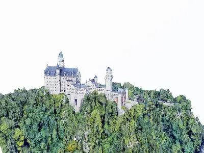 Neuschwanstein Castle Low-poly 3D model
