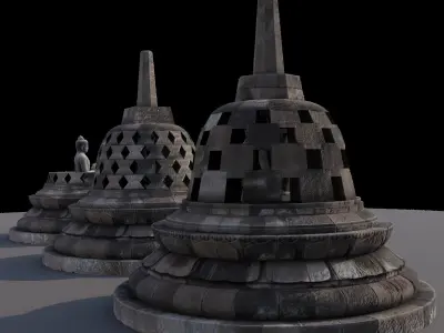 Borobudur 3D Model -Stupa Only- Low-poly 3D model