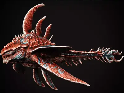 Monster fish  Low-poly 3D model