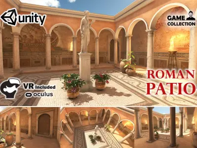 Roman Patio Low-poly 3D model