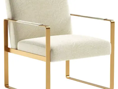 Modern Designer Metal Base Lounge Accent Chair Free 3D model