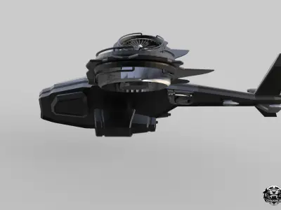 Sci-Fi Hover Plane Low-poly 3D model