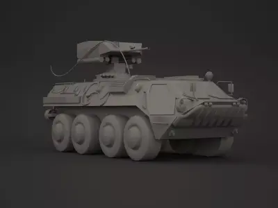 Military armoured vehicle kit 02 Low-poly 3D model