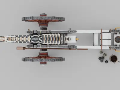 O Kit 01 Cannon Kit 03 of 05 dragon bone cannon Low-poly 3D model