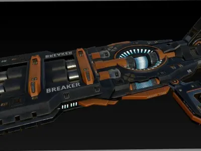 Breaker Cannon Low-poly 3D model