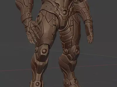 Cyber Lion Guardian Armored Futuristic Warrior 3D print model