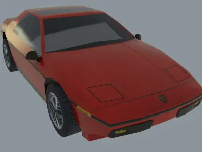 Pontiac Fiero Free low-poly 3D model