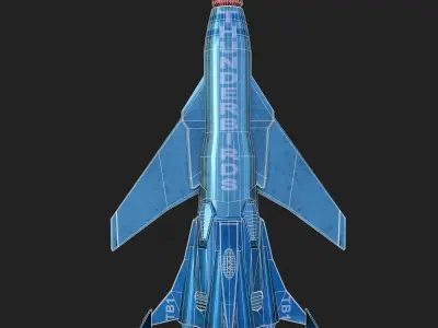 Thunderbird fighter jet Low-poly 3D model