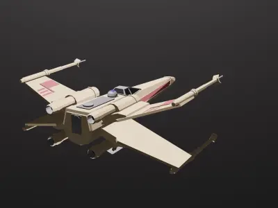 X-wing star wars x - wing fighter Low-poly 3D model