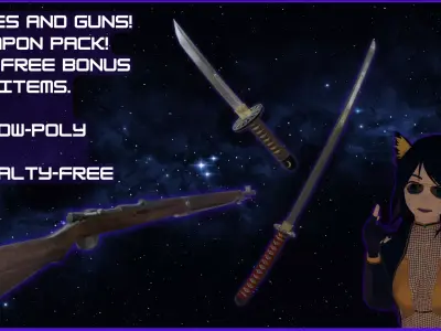 Survival Game-Ready Weapon Pack FK BRNO Type 99 and More Low-poly 3D model