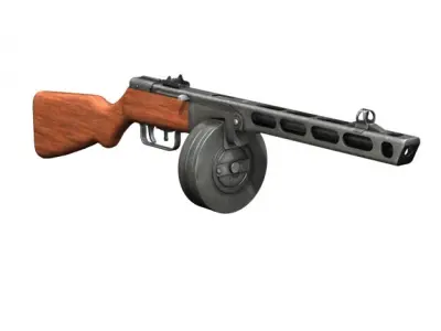 PPSh-41 - Soviet Submachine Gun 3D model