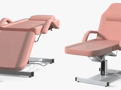 Electric Beauty Treatment Bed Pink Rigged 3D model