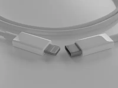 USB-C to Apple Lightning Cable 3D model