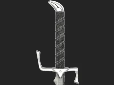 Elegant Scimitar Low-poly 3D model