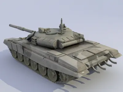 T 90 Russian Tank Low-poly 3D model