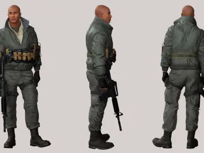 Marcus Elite Operative  Stealth Mission Low-poly 3D model