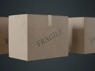 Cardboard Box 1B Low-poly 3D model