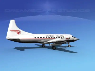 Convair CV-340 Mohawk Airlines 3D model