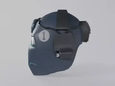 Sci-Fi Tactical Helmet - PBR Game Ready Low-poly 3D model