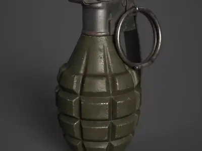 MK2 Grenade Free low-poly 3D model