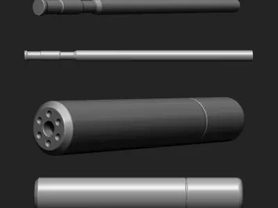 Gun Parts IMM Brush Pack 33 in One 3D model