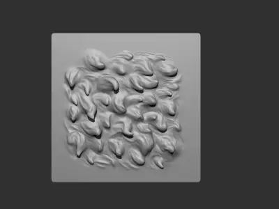 8 Animal or creature hair and fur VDM brush set for Zbrush Free 3D model