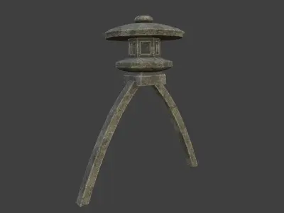 Japanese Stone Lantern 2 Low-poly 3D model