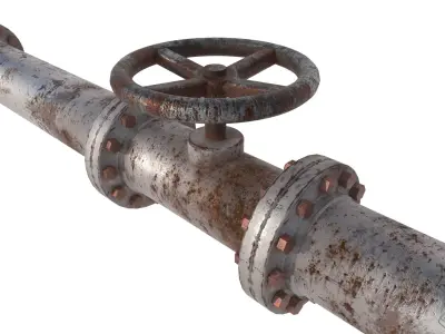 Rusty Modular Pipes Low-poly 3D model