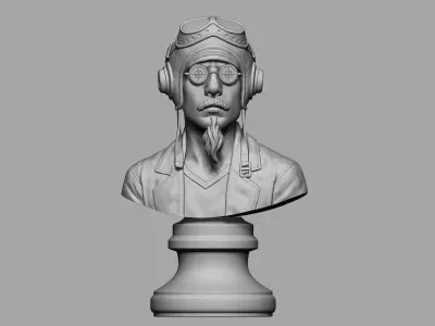 Pilot Bust 3D print model