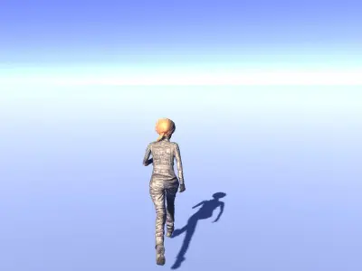 Solomia - animated rigged Military Female Low-poly 3D model