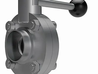 Manual Butterfly Valves - DIN EN 10357 Welding Ends - 3D model